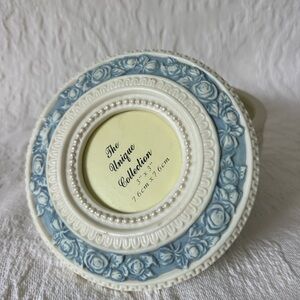 VTG Blue and White Floral Picture Frame Ceramic Trinket Box
